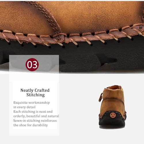 Matufit Shoes for Men, Matufit Boots for Men,Matufits Orthopedic Loafers,Leather Waterproof Side Zip Slip-On Flats4