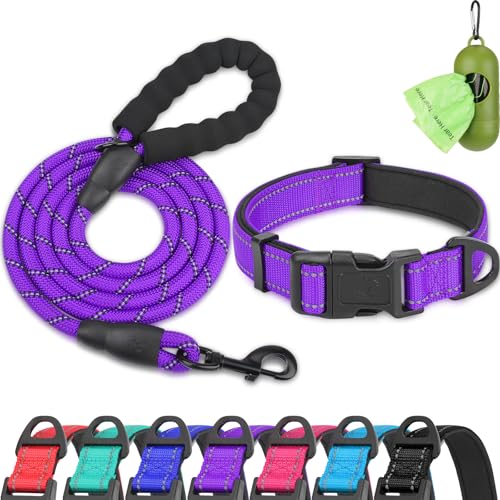Dynmeow Reflective Dog Collar and Leash