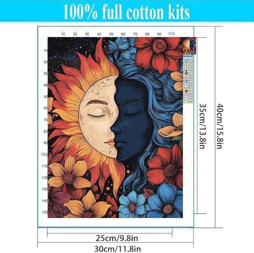 Image of Jesus Stamped Cross Stitch Kits for Beginners Adults, Dimensions Needlepoint Art Crafts,Counted Cross Stitch Kits Embroidery Kits for Beginners Adults for Home Decor 13.8X13.8inch
