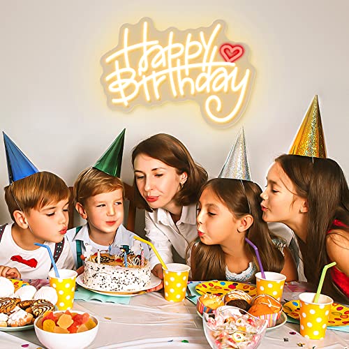 Image of Custom Happy Birthday Neon Sign,10 inch-55 inch LED Name Signs,Customizable Happy Birthday Light Up Sign for Backdrop,Personalized Neon Light Sign for Birthday Party Anniversary, Neon Lights Decoration Gifts
