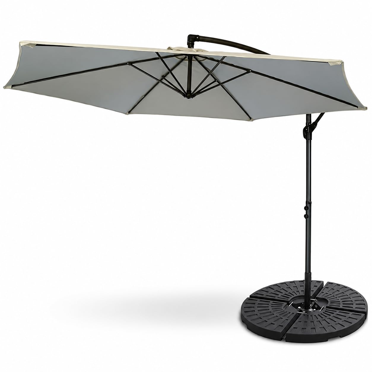 Pincho Sombrilla Terraza Exterior 300 cm – Parasol Excentrico con Manivela – Protección UV50+ – Sombrilla Basculante e Inclinable 360° – Resistente y Estable para Terraza