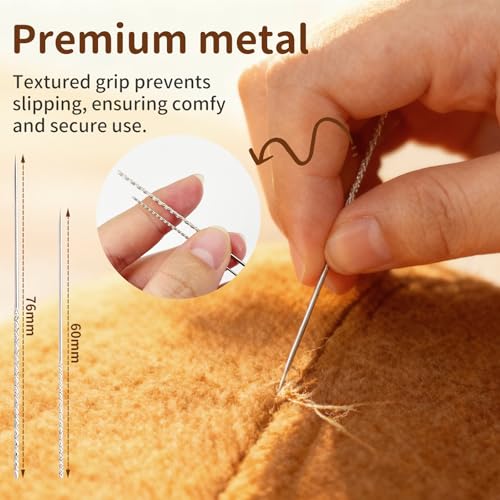 Kaschmirkamm Wollkamm Pilling Kamm für Wollpullover - Kaschmir Kamm Fusselkamm Doppelseitige für Pullover + Häkelnadel mit Kappe + Snag Repair Nadeln 60mm/76mm, Reparaturset für Wollpullover (4 PCS)