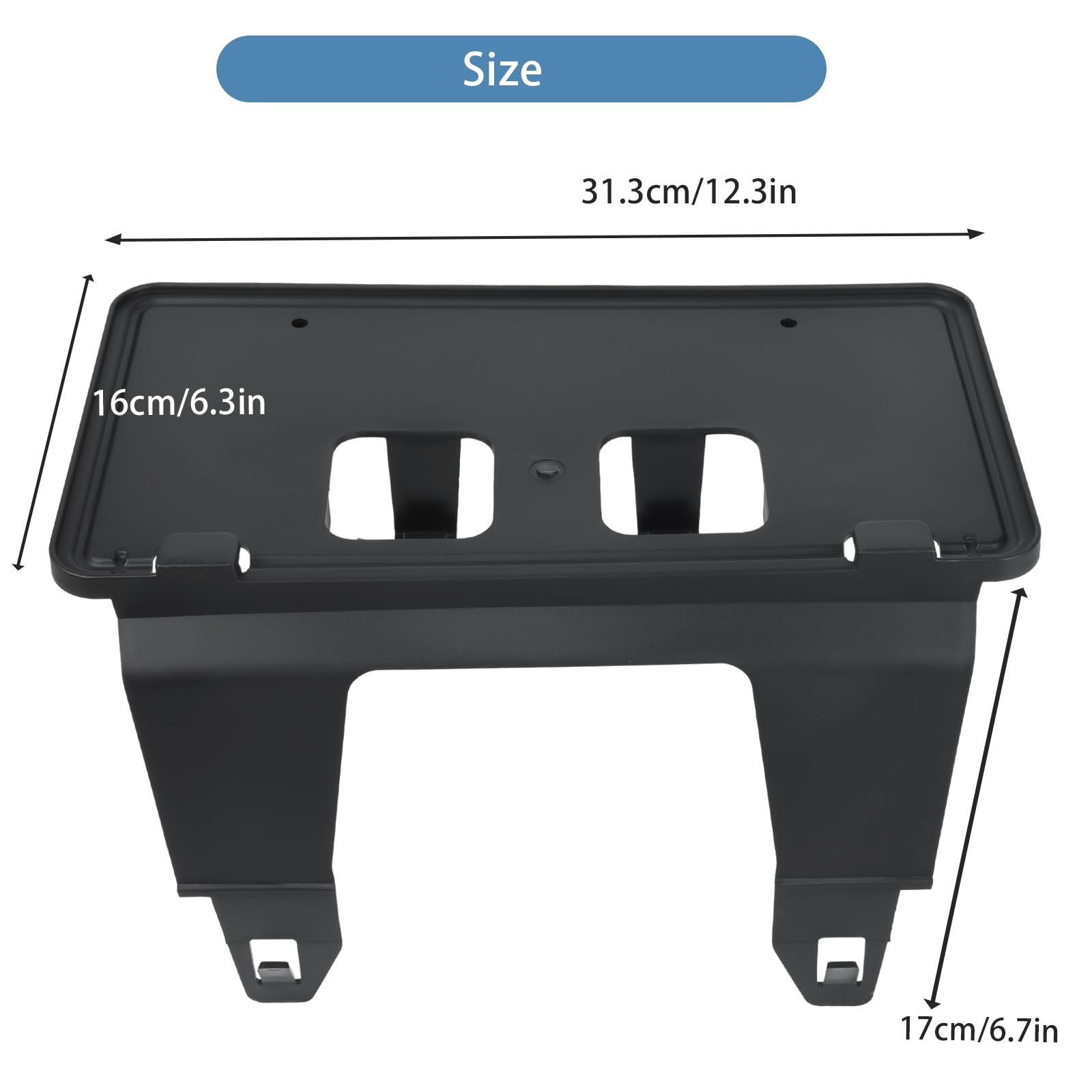 Front License Plate Bracket For 2020-2022 Ford F250 F350 Super Duty - Replacement For LC3Z-17A385-AB, Black PP Plastic Mount
