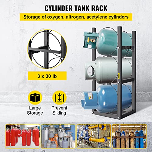 image for BestEquip Refrigerant Tank Rack with 3-30lb Cylinder Saving Capacity C
