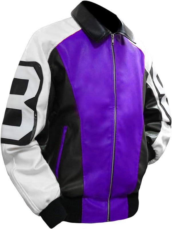 Image of 8 Pool Bomber Jacket- Faux Leather Seinfeld David Puddy Eight ball Lettermen Jacket - 90's Bomber Jacket