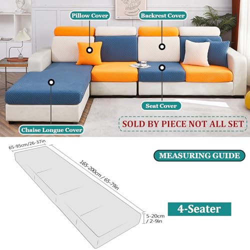 Housse de canapé extensible bleu pour protéger votre salon - 6