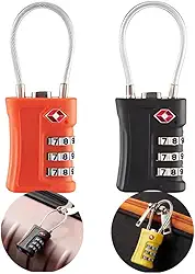 Cadeado Cabo Aço Senha Mala Viagem Aeroporto Mochila Armario Academia (Laranja)