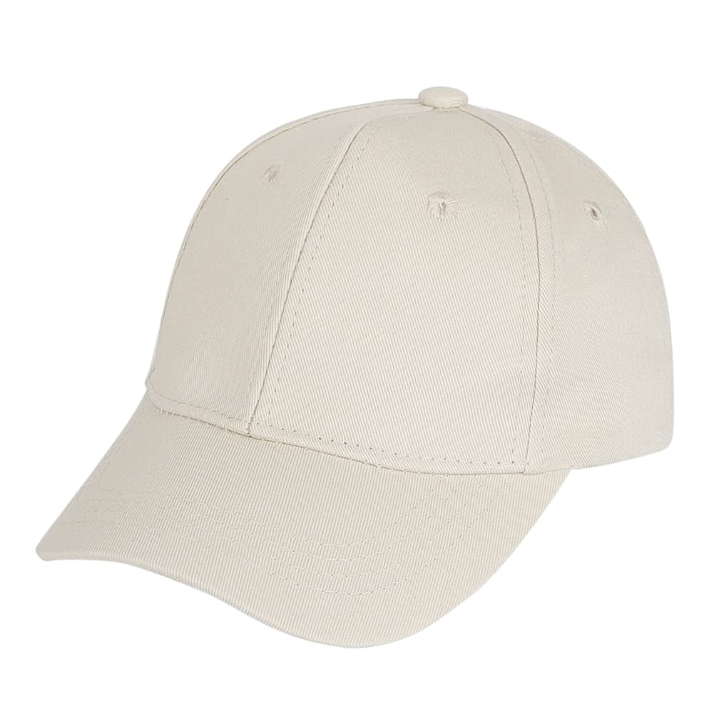Xinchia Boys Beige Childrens Kids Baseball Cap Hat Girls Adjustable Cotton Baseball Cap Children School Caps Kid Caps Sport Baseball Cap Plain Peaked Cap Trucker Hat Summer Hat Girls Sun Hat Sun Protection Hat