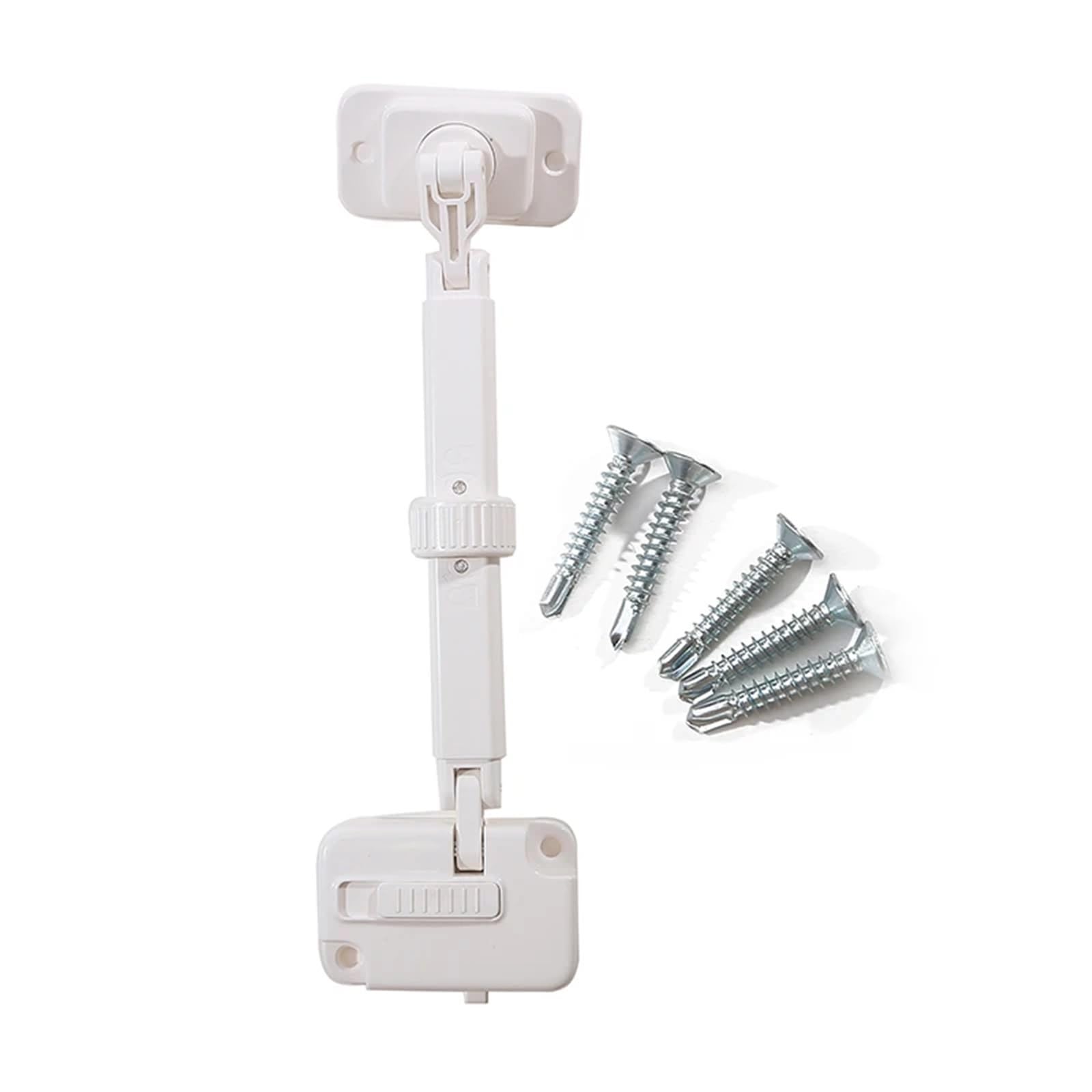 Window Hinges, 2Pcs Safety Lock Stopper Falling Prevention Limiter Care ForWindow Restrictor Adjustable Windowlock for Windows(White)