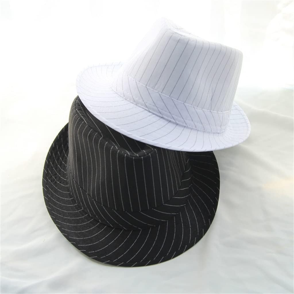 HBJWOV Hat Men's British Retro Striped Hat Outdoor Sunscreen Sun Protection Jazz Hat(D)