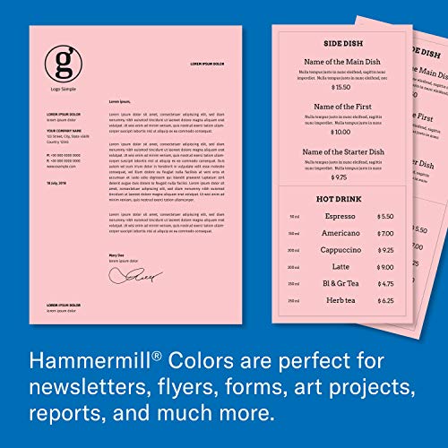 Image of Hammermill Colors Pink, 20-Pounds, 11x17, Ledger, 500 Sheets /1 Ream (102368R)