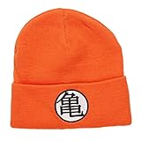 Dragon Ball Z Anime Winter Beanie Master Rochi Kame House Kanji Symbol Mens Novelty Cuffed Beanie - (Orange)