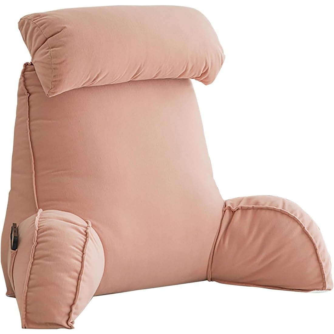 Reading Pillow For Bed Sofa Adult Extra Large,Reading Cushion With Arms Neck Support Detachable Backrest Pillow Washable,for Reading Relaxing Watching TV Games (Color : Pink, Size : 75x40x58cm)