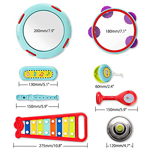 Infunbebe Musical Instrument Set With Xylophone Toddler Band Set Musical Instruments For Early Development, Musical Toy With For Kids 15 Pcs #TOP3