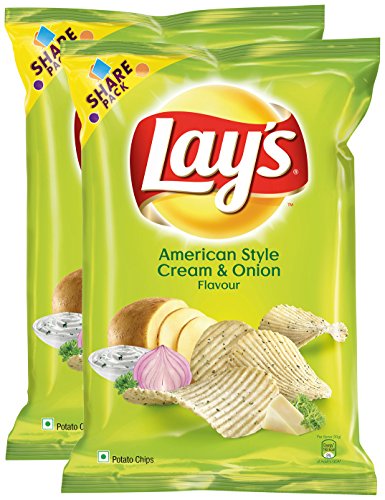 Image of Lay's Spar Combo - Potato Chips American Style Cream and Onion Flavour, 95 Gram (Pack of 2) Promo Pack