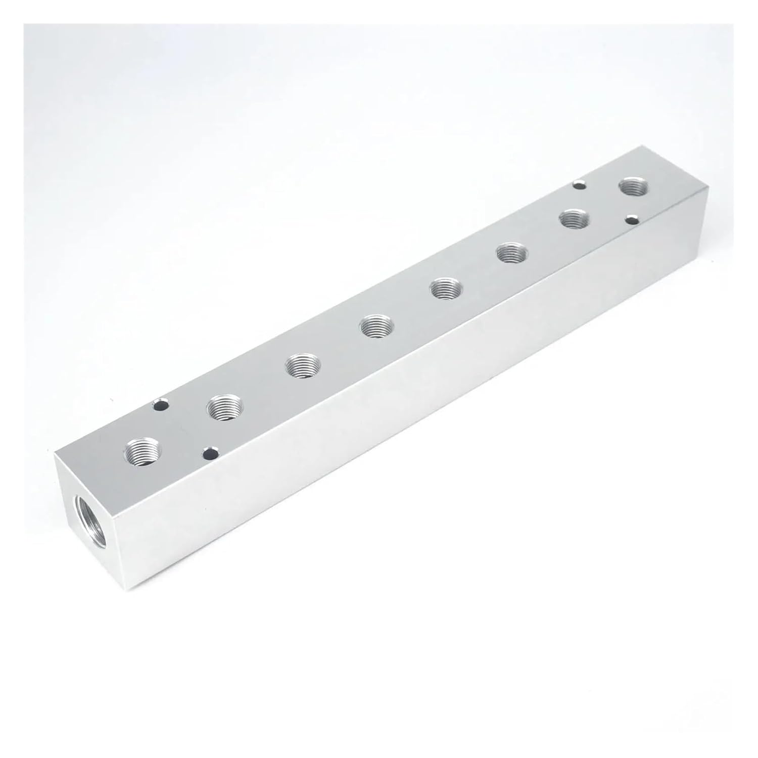 40x40mm G1/2" in G1/4" Out 8 Way Pneumatic Air Solid Aluminum Manifold Block Splitter Plumbing Fittings