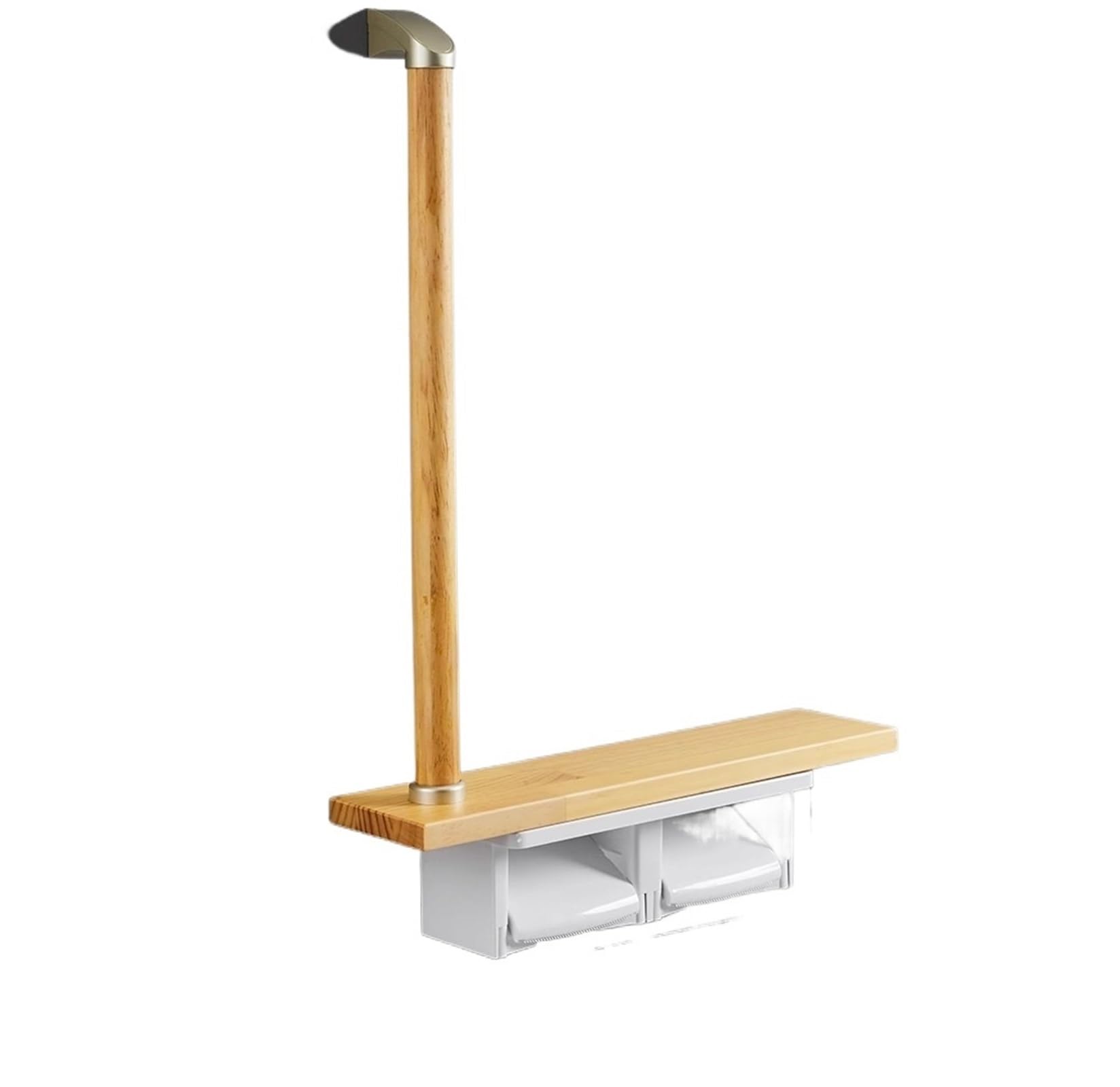 Maniglione da Bagno Barra di Sostegno per Vasca da Bagno, mensola Porta Carta igienica Multiuso, Organizer per Vasca da Bagno di Sicurezza per Anziani(Burlywood)