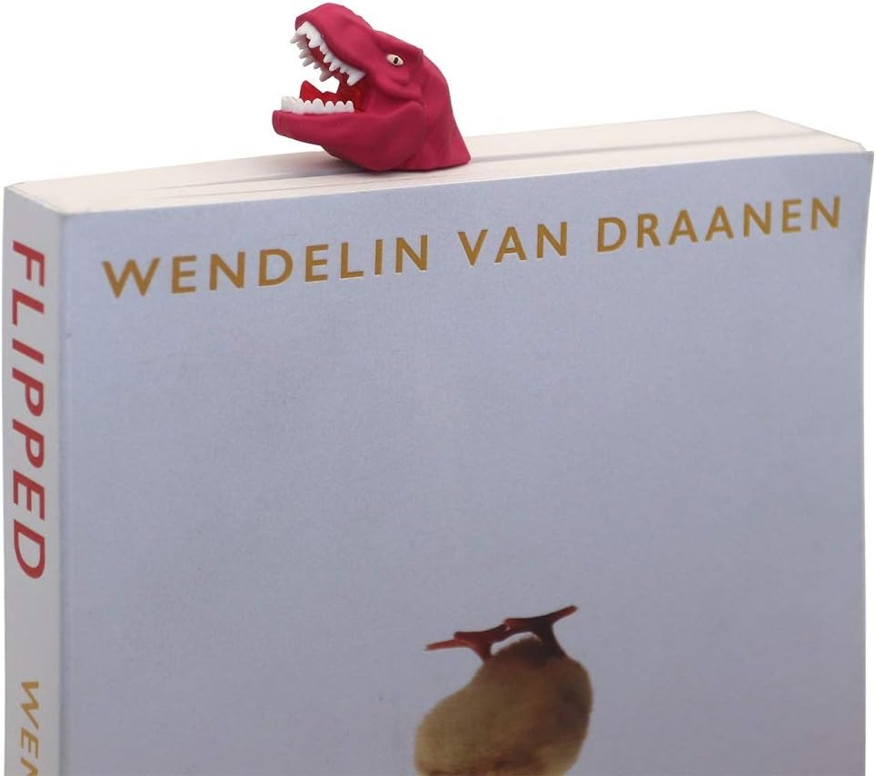 OYLZ Unique Cool T-Rex Dinosaur Bookmark 3D Book Mark Bookmarker for Kids Boys Girls Men Women (Pink)