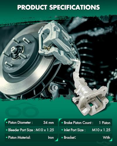 Image of SCITOO 19-B1447 Rear Left Disc Brake Caliper w /Bracket Fit For Honda For Accord 1991-1997, Single Piston