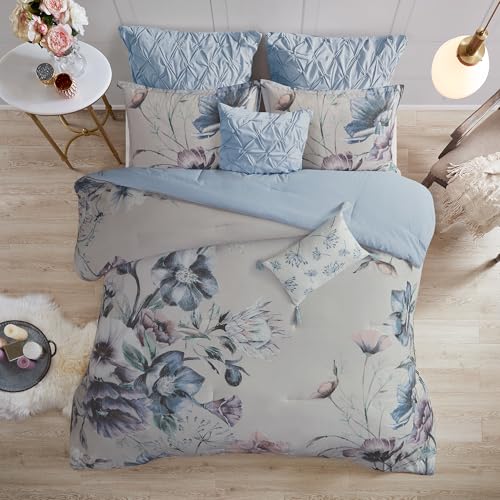 Madison Park Floral Cotton Shabby Chic Comforter Set, 8PC Queen Bedding Set - image 1