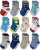 RATIVE RB-71112 - Calcetines antideslizantes con agarres para bebés y niños pequeños, 6-12 meses