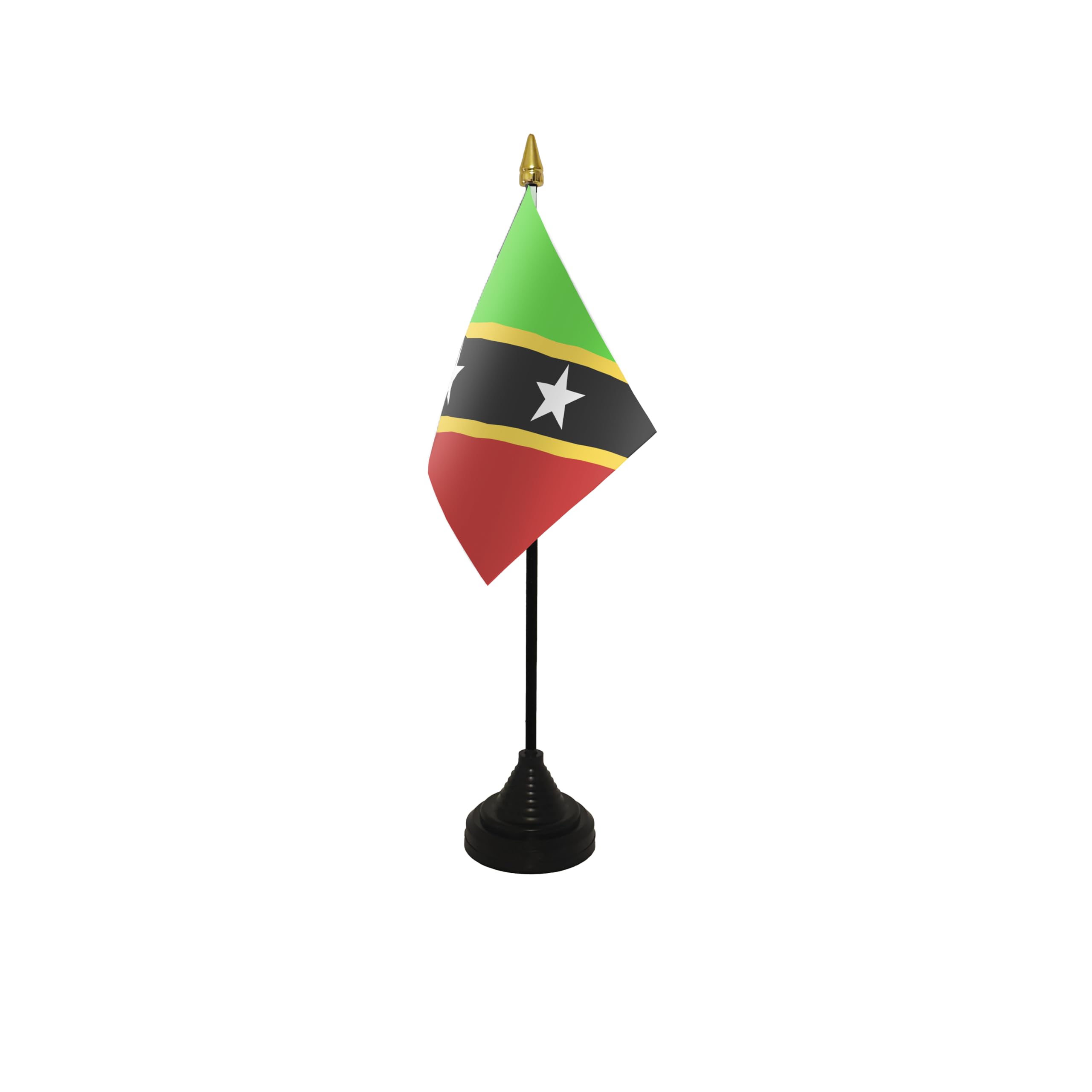 Flagtex Saint Kitts and Nevis Small Table Flag With Black Base