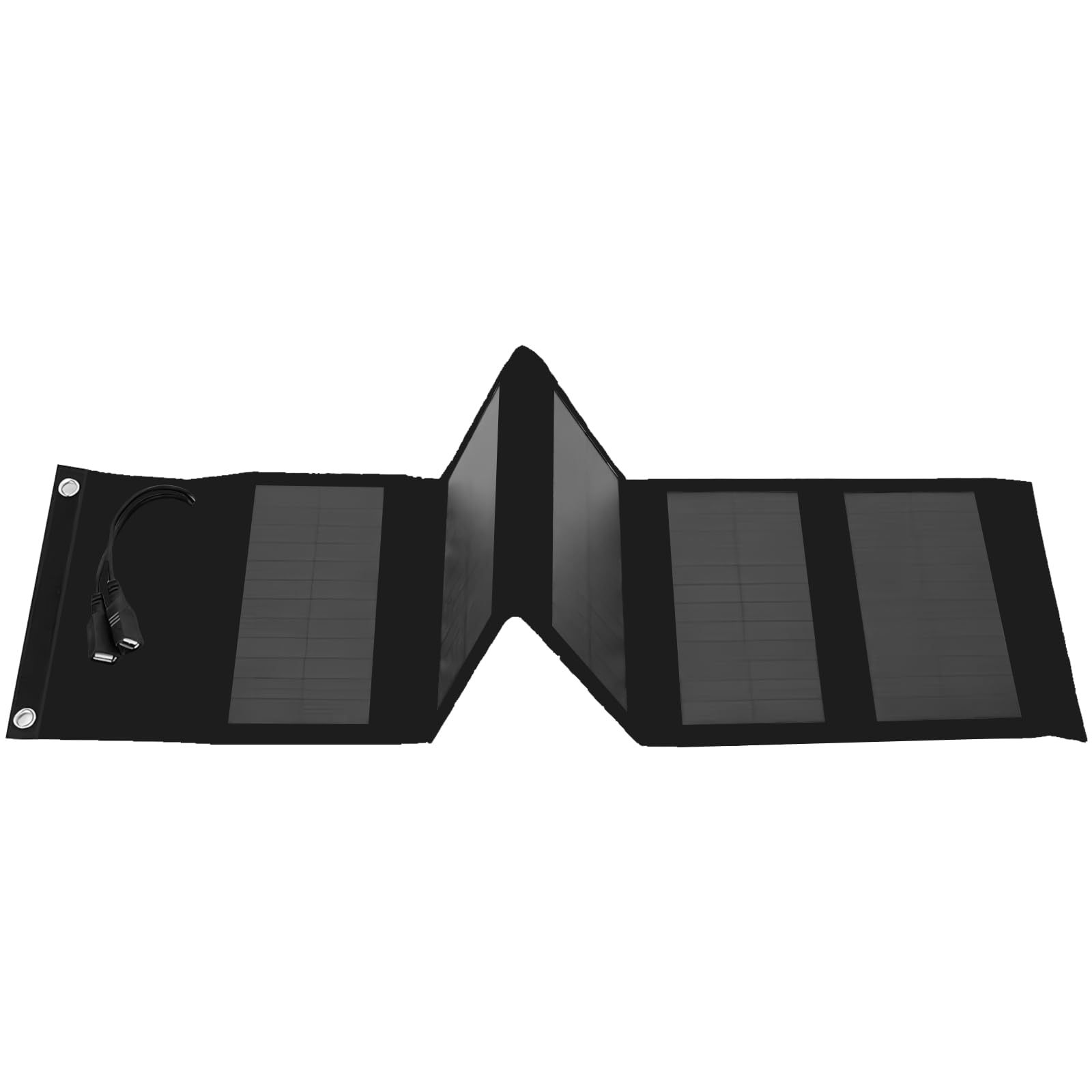 Caricatore pieghevole a pannello solare da 10 W, doppia uscita USB, compatibile con telefoni, tablet, power bank, mimetico esterno, varianti nero e beige