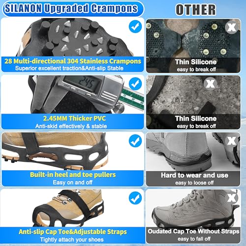 Crampons antidérapants pour chaussures avec 28 pointes de traction - 7