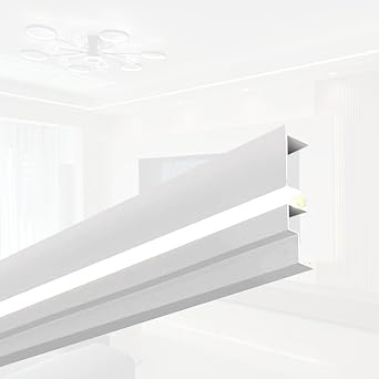 White Strip Lighting Baseboards, Moldings for Indirect Lighting, Aluminum Profile Surface Mounted LED Crown Molding for Living Room/Theater/Background WallL - W 36 x 6 in