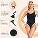 OURCAN Niedriger Rücken Bodysuit Figurenformend Damen Body Formender Body Shaper Bauchweg Sculpting Shapewear Verstellbarer Schultergurt Schwarz XS