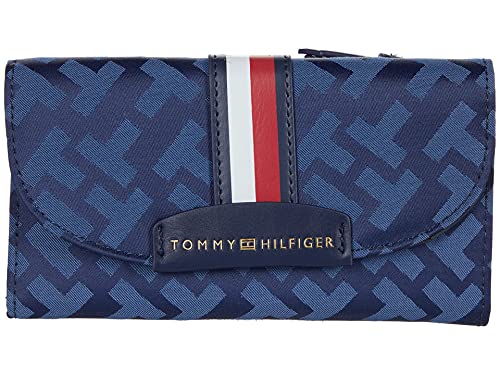 Tommy Hilfiger Cameron II-Large Flap Continental Wallet-TH Bias Woven Jacquard Tommy Navy One Size