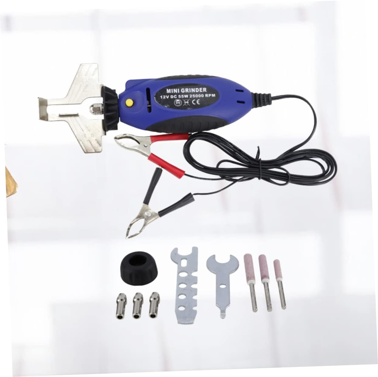 DECHOUS 12V Electric Chain Sharpener Set Mini Grinding Tool with Wrench Grinding Stone for Chainsaws Compact Handheld Sharpening Machine for Garden Outdoor Use