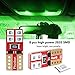 PHINLION 168 194 Green LED Bulb Super Bright Wedge 2825 175 T10 8-SMD Chipsets LED Replacement Bulbs for Car Interior Dome Map Door Courtesy Dash Instrument License Plate Lights, Pack of 10