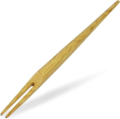 Miniatura 6 de Tenedor Shirasagi de bambú de 6.1 pulgadas (6.102 in), tenedor de dos puntas, selección dulce japonesa, para uso con Wagashi y frutas, fabricado en