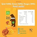 BEAR Fruchtrollen Mango | 100% Natürliche Inhaltsstoffe | Ohne Zusatz von Zucker | Gesunder Snack für Kinder & Erwachsene | 18 Beutel x 20g | 360g