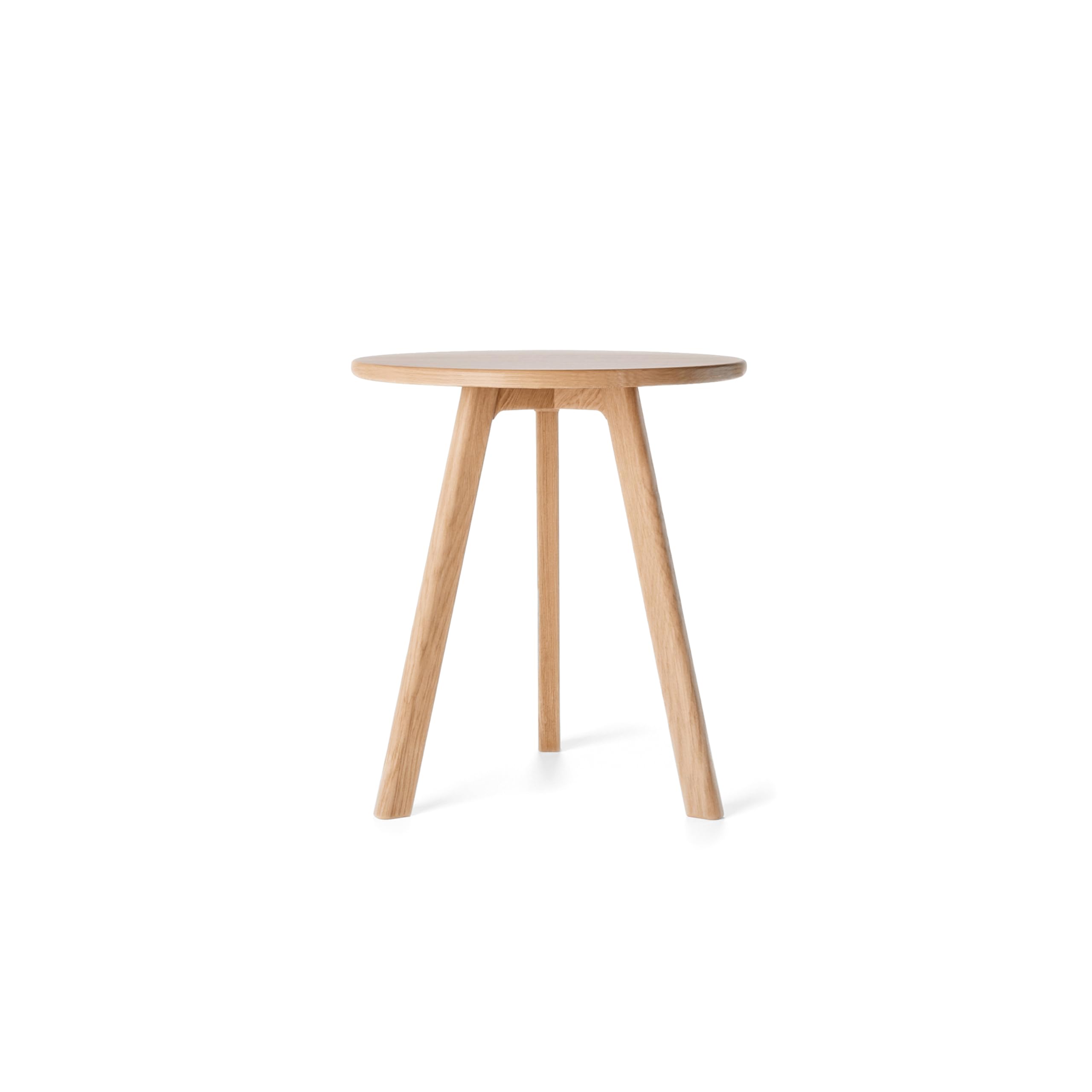 Raico Round Side Table 100% Solid Oak Wood Occasional Minimal Scandinavian End Table for Living Room (Natural Oak)