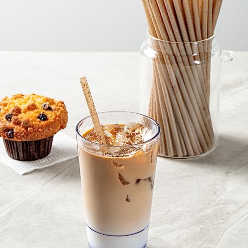 Image of Restaurantware-Basic Nature Disposable Straws,Sustainable Straws - Sturdy, Won't Alter Flavors, Brown PLA /Coffee Ground Straw, For Hot And Cold Drinks