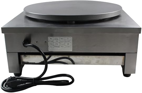 Commercial Crepe Maker - 16Inch Crepes Maker Machine Commercial Round Crepe Spreader Griddle Commercial Pancake Maker Cast Iron Cooking Surface Food-grade Non-stick Coating w/Indicator Lights (3000W)