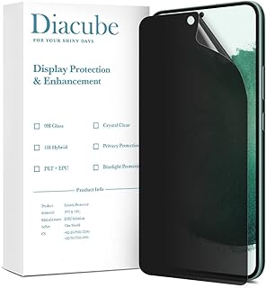 Diacube (2SETS) Privacy Screen Protector for Galaxy S22(6.1inch) High Clarity Anti-Spy Anti-Peep Self-Healing Easy Installation Ultrasonic Fingerprint Compatible