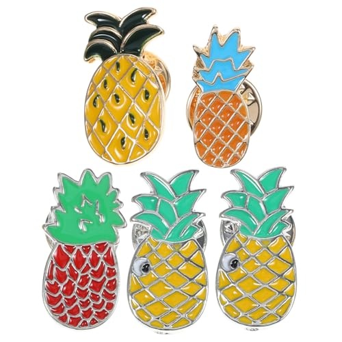 Broche ananas tendance lot de 5 pin's élégants pour robe et pull femme