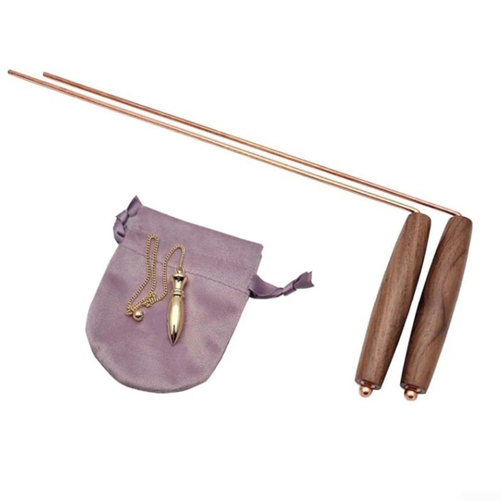 Wünschelruten und Pendelset aus massivem Messing, reines Kupfer, Detektorstab, Metalldetektorstäbe, Findungswerkzeuge für die Jagd, Wahrsagungswerkzeug