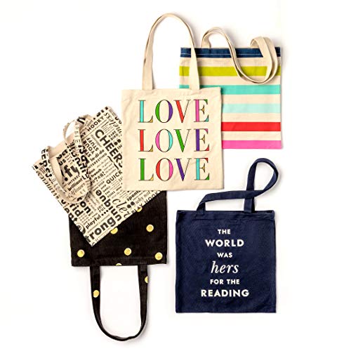 Image of kate spade new york Canvas Tote Bag for Women, Cute Tote Bag for Teacher, Canvas Beach Bag, Book Tote with Pocket