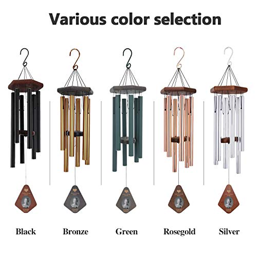 Image of ASTARIN Personalized Memorial Wind Chimes Outdoor, Customize Wind Chimes for Housewarming /Bereavement /Retirement Gift, in Memory Personalized Wind Chime, Remembrance Wind Chime