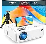 Electric Keystone Projector, VOPLLS Projector with WiFi and Bluetooth, Native 1080P Outdoor Home Theater Movie Projector, 50％Zoom, Compatible with HDMl, USB, AV, Smartphone/Tablet/Laptop (18000L)