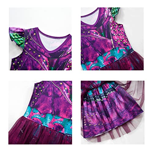 Kids Girls Rise Red Dress Halloween Musical Outfits Dress Up 4-10Y3