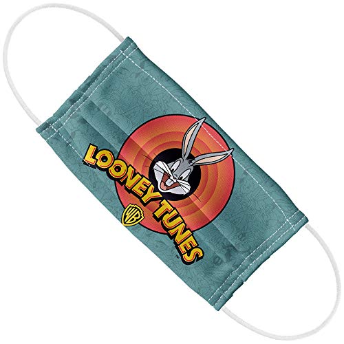 Popfunk Looney Tunes Looney Logo 1-Ply Reusable Face Mask Covering with Adjustable Nose Wire, Unisex