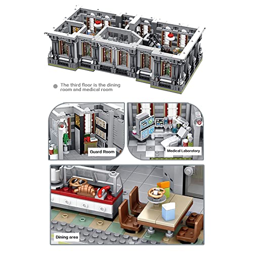 Elaicree 7537 Piece Three Level Madhouse Modular Building Blocks Bricks Set Insane Asylum Hospital Toy Bricks With An Led Lighting #TOP3