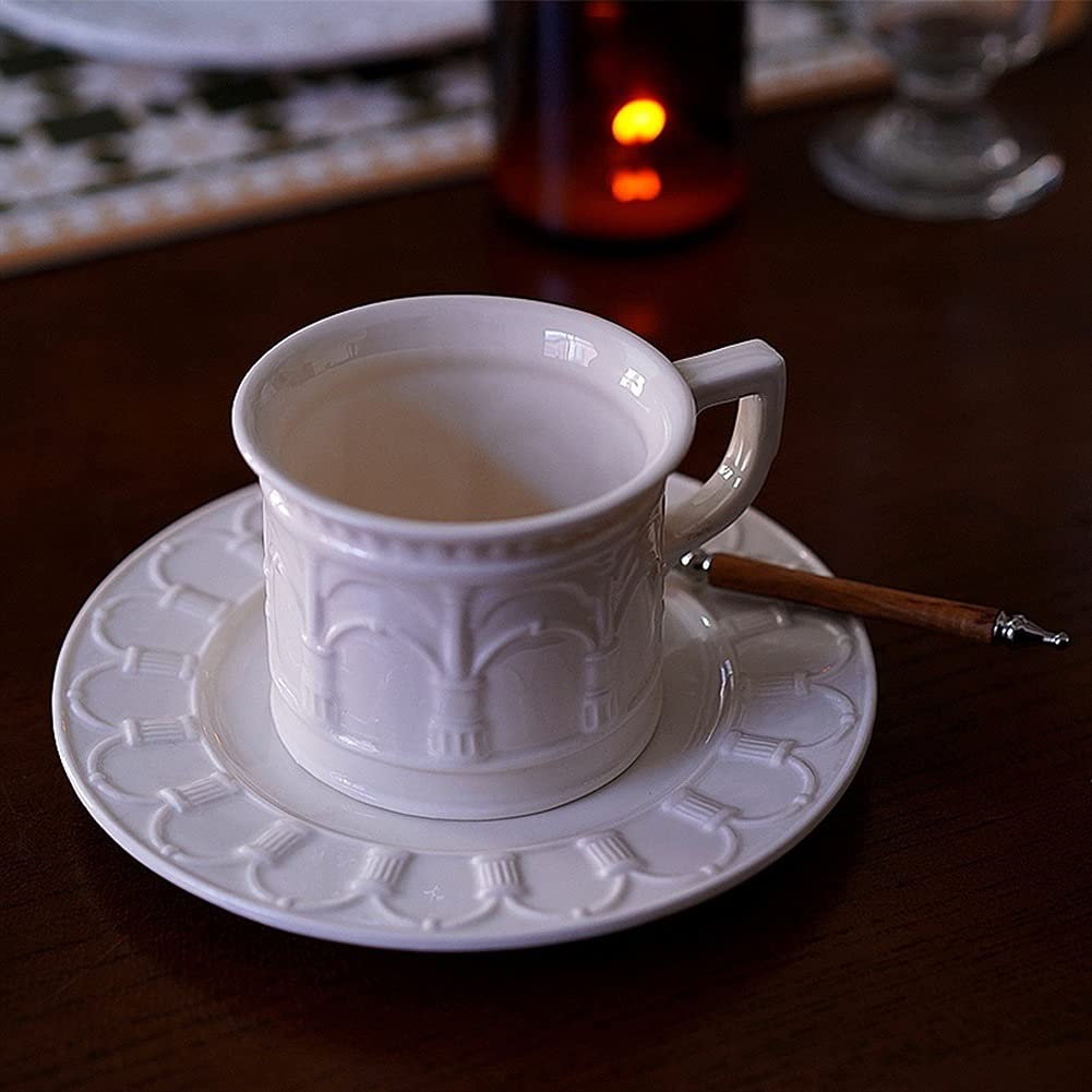 Set di tazze da caffè in porcellana, tazza da tè in porcellana, tazza da tè pomeridiano, americano riutilizzabile e piattino, tazze da cappuccino dipinte a mano, tazze da tè, succhi, bevande miste, bi