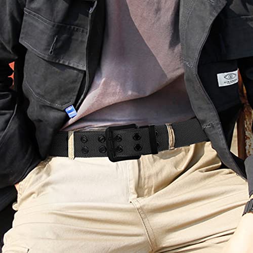 Sportmusies Nylon Military Tactical Belt Double Hole Grommet Webbing Waist Belt for Women & Men4