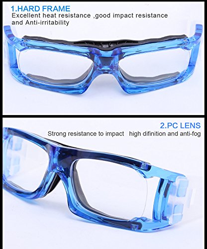 Lorsoul Sports Goggles Anti-fog Protective Safety Basketball Glasses for Men with Adjustable Strap for Basketball Football Volleyball Hockey Rugby and More (Transparent Grey06)